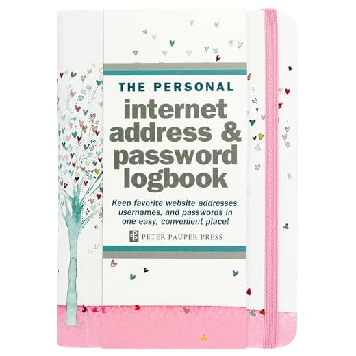 Tree of Hearts Internet Address & Password Logbook (removable cover band for security)