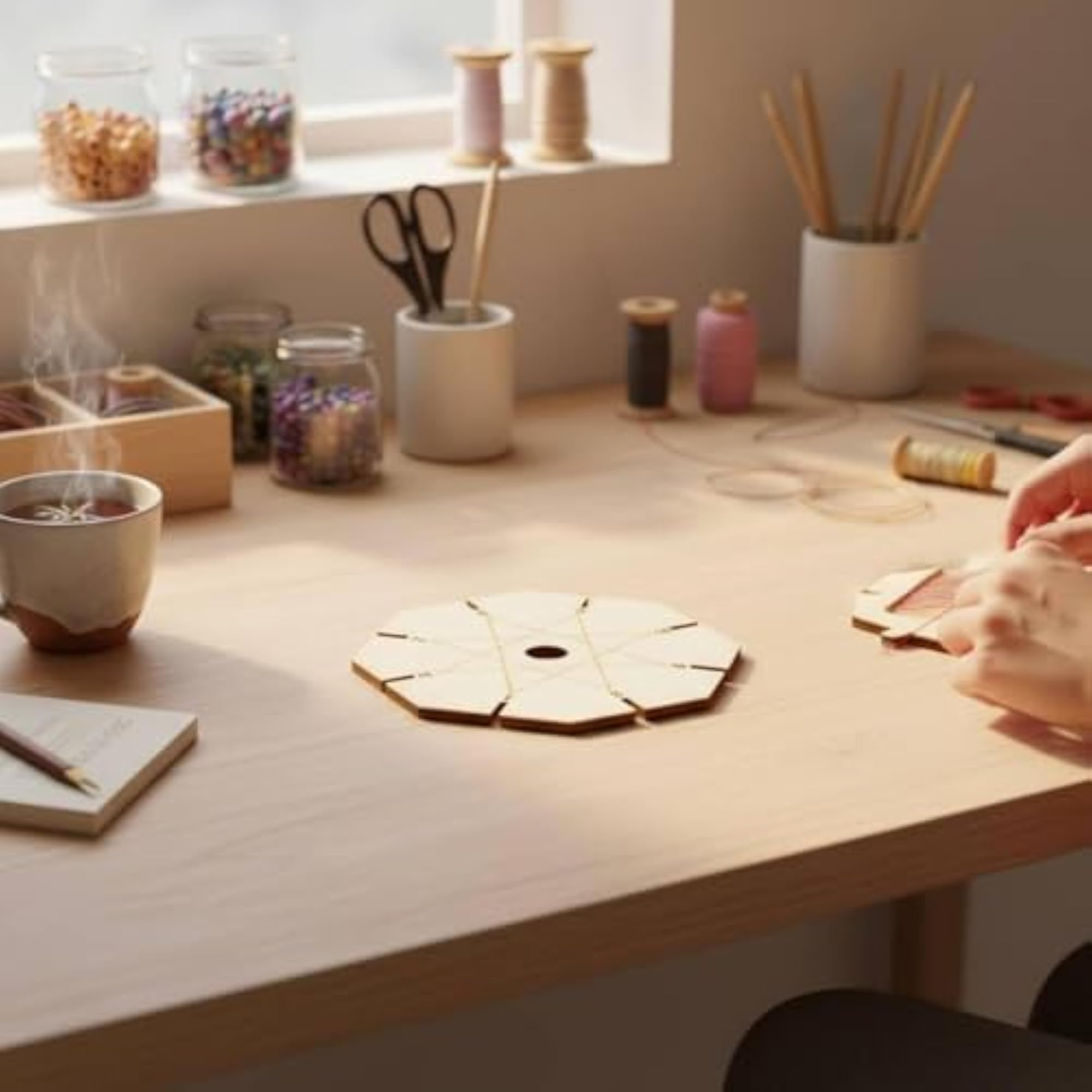 10CM Wooden Braiding Disc Plate for Crafters
