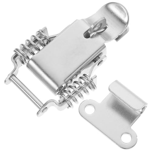 BESTonZON ステンレス製ダブルスプリング搭載トグルラッチ 工具箱 巣箱 木箱用ロック穴付き高耐久具 簡単取付けで 確保 鍵対応収納ボックス留