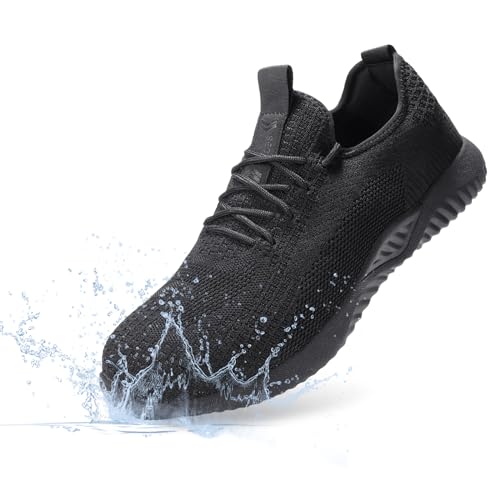 Furuian Steel Toe Shoes for Men Comfortable Safety Shoes Non Slip Steel Toe Sneakers Warehouse Industry Contstruction Mens Work Shoes