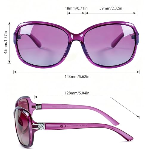 Image of SIPHEW Polarized Sunglasses for Women | UV400 Protection | Vintage Sun Glasses,Wraparound Shade,Lightweight & Comfortable,Big Sunnies eyewear,Driving,Outdoors