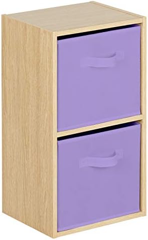 Hartleys 2 Tier Oak Cube Unit - Choice of Storage Boxes