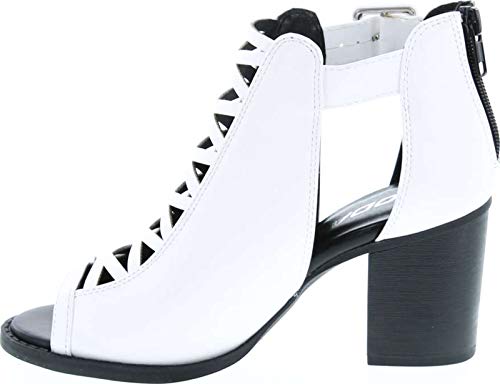 Spring Step Women’s Gail Heeled Sandal – Peep Toe, Buckle Strap, 2.25" Heel, White