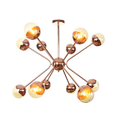 Lustre 12 lumières blanc dépoli plafonnier moderne LiChA pour salon et grand séjour