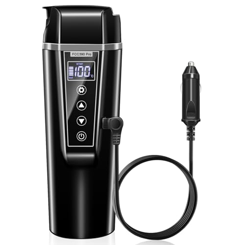 Tragbarer 12V/24V Auto-Wasserkocher 500ml - Mit LCD Display Für Kaffee, Tee & Suppe Unterwegs
