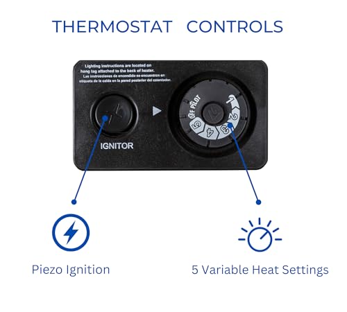 Image of ProCom Heating Liquid Propane Ventless Infrared Plaque Heater With Base Feet - 10,000 BTU, T-Stat Control - Model# ML100TPA-B
