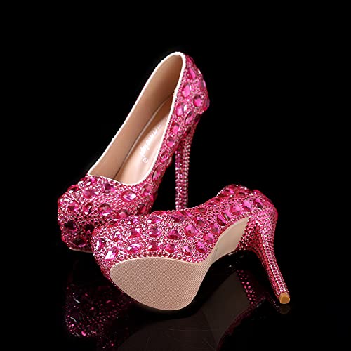 Womens Platform Chunky High Block Heels Ankle Strap Buckles Wedge Dress Pumps Fashion Shoes for Women's Pumps Blue Purple Black Party Dress Platform Heels4