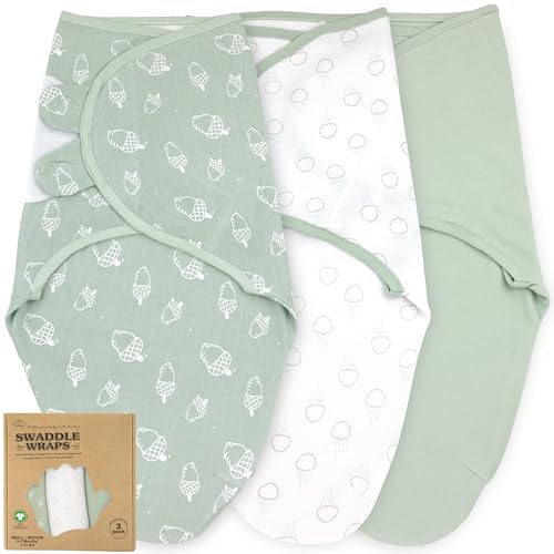 Image of Swaddles for Newborns - 3-Pack Infant Swaddles 0-3 Months - Adjustable Swaddle Sleep Sack - Soft Organic Cotton Baby Wrap for Safe & Cozy Sleep
