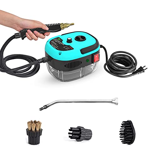 Hosioe - Limpiador de vapor portátil de mano de 2500 vatios, máquina de limpieza a vapor a presión de alta temperatura de 105 °C con cabezal de cepillo para muebles de cocina, baño, coche, 3BAR