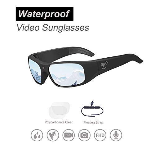 OHO sunshine Waterproof Video Audio Sunglasses,1080P Full HD Video Recording Camera with 32GB