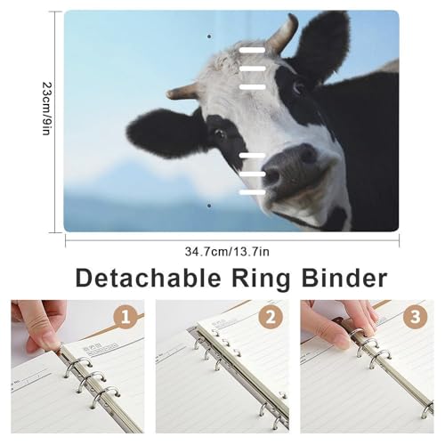 Carnet de notes A5 imperméable rechargeable avec 6 anneaux amovibles