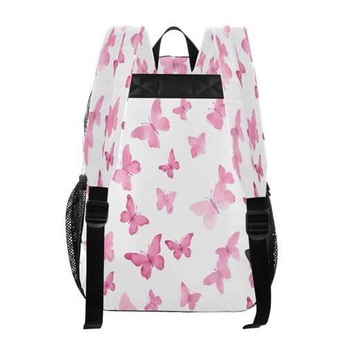 Pink Watercolor Butterflies Clear Backpack - Stadium Approved Large 15.7-inch Waterproof Transparent Bag for Sports, Concerts, Work, Travel#2223