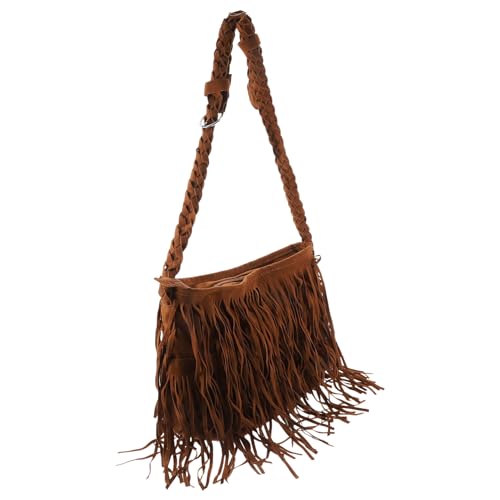 ifundom Bolso de Hombro Borlas para Mujer Bolso Cruzado de Material Sintético Flecos Capacidad Grande para Teléfono y Cosméticos Cumpleaños