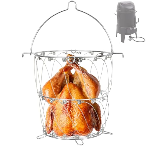 Turkey Fryer Basket for Charbroil The Big Easy TRU-Infrared 3-in-1 Smoker Roaster & Gas Grill 14101550, Heavy-Duty Stainless Steel Basket Replacement Part for Char-Broil Deep Fryer Accessories