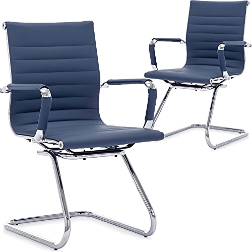 Wahson Office Guest Chairs No Wheels & Reception Chairs, Leather ...