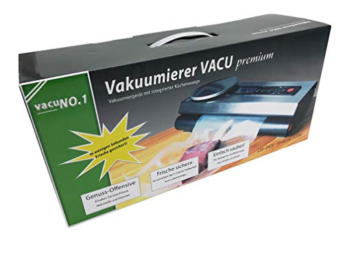 Vakuumierer für Lebensmittel VacuNo.1 - VACU Premium mit integrierter digitaler Küchenwaage – Vakuumiergerät – Sous Vide… – Bild 3