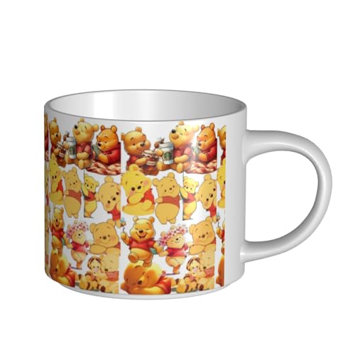 くまのプーさん セラミックマグカップ 食器 大容量コーヒーカップ 330ml 耐熱 おしゃれなマグカップ オフィスホーム用 プレゼントに最適 再利用可能 ギフト 男女兼用 White