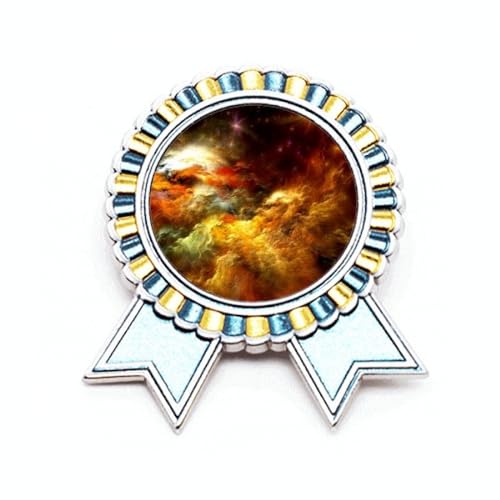Broche paysage de nébuleuse orange pour sublimer vos manteaux