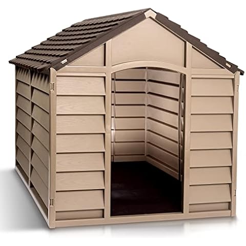 Starplast Large Dog Kennel: 1 Outdoor Plastic Pet House, Weather & Water Resistant, Easy to Assemble, 33.8 x 33.1 x 32.3 Inches, 2 Color Options 50-701 Cover