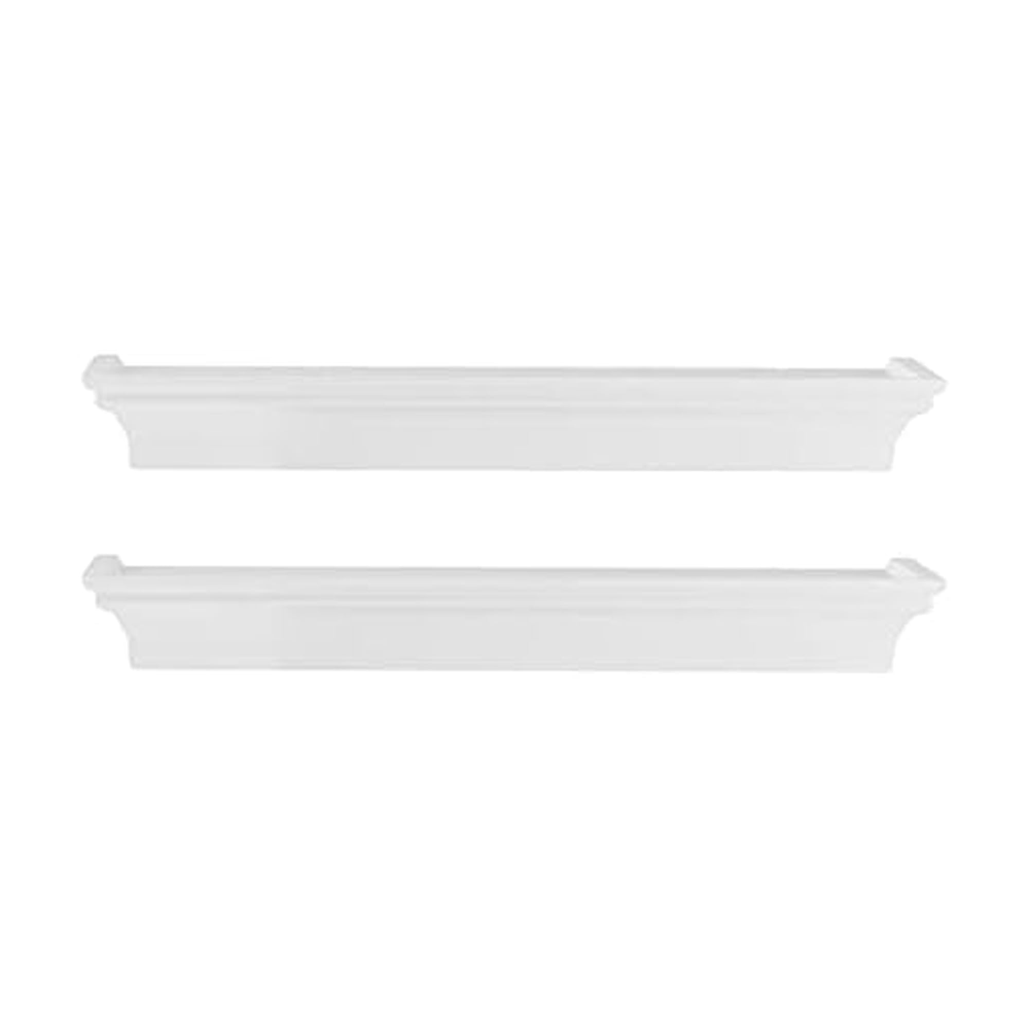 Melannco Arlington Floating Wall Shelves for Bedroom, Living Room, Nursery, Set of 2,14-Inch, White