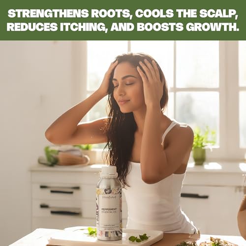 Image of VedaOils Peppermint Essential Oil 100ml | 100% Pure & Natural Therapeutic Grade, Undiluted | Peppermint Oil for Skin, Hair Growth, Hair Fall Control & Scalp Care