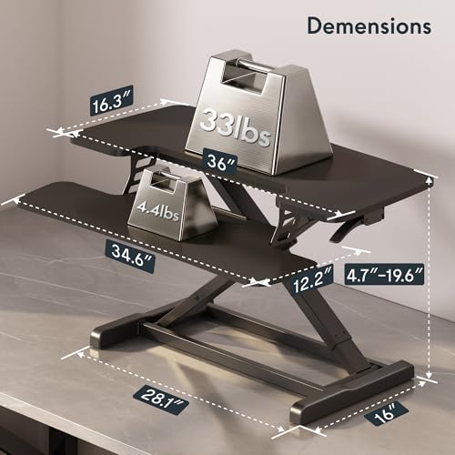 FlexiSpot MB 36" Spring-Lift Standing Desk Converter — view 3