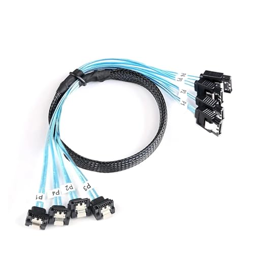 Cable S/AS 4.0 4 SATA a 4 SATA 90 Grados 1m miniatura 3