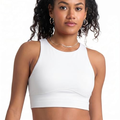 Image of POPSUGAR Sports Bras for Women - Y Back, High Neck, Strappy & Long Line Padded Racerback Bra Workout Yoga Top Racer Back Bra