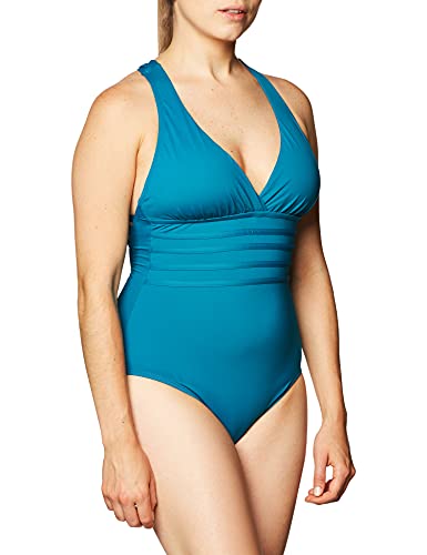 Image of La Blanca Women's Island Goddess Deep-V Strappy Back Mio One Piece Swimsuit with Tummy Toner