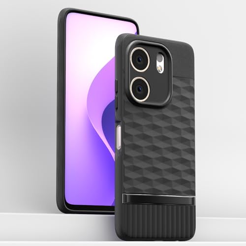 Image of Pikkme Back Cover for Oppo A5x Camera Protection 3D Hexa Cube Design Silicone Protective Bumper Case (Black)