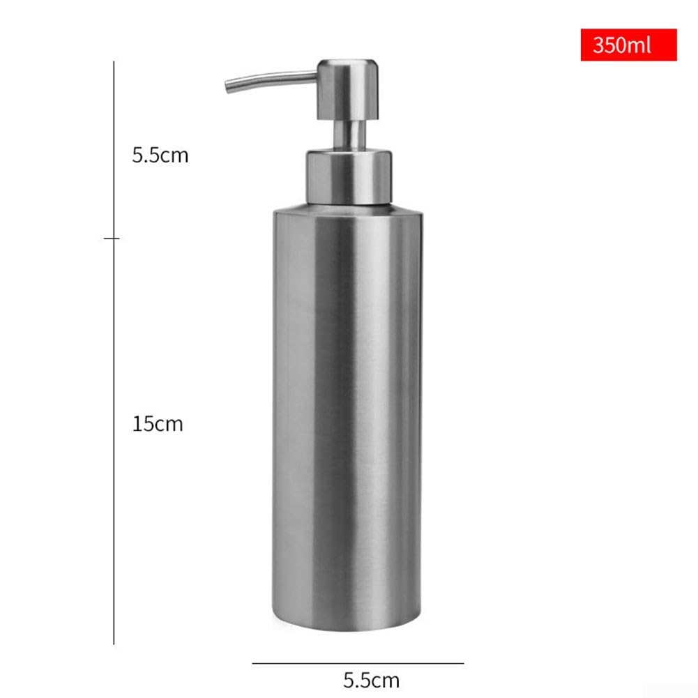 Dispensador de jabón de acero inoxidable de 350 ml, bomba de fregadero de baño de acero inoxidable 304, dispensador de jabón líquido para baño, cocina, cuarto de lavado
