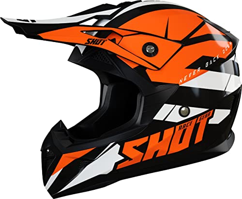 SHOT Pulse Revenge Casque de motocross (Black/White/Orange,XS (53/54))
