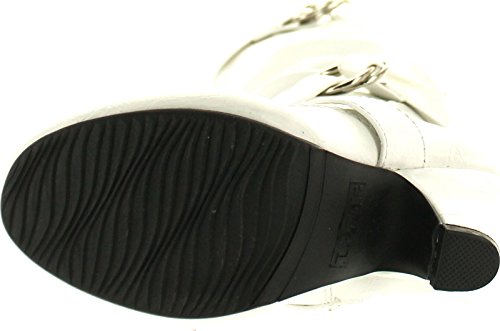 Forever Link Girls Kitten PU Heel Boot Shoes White 104