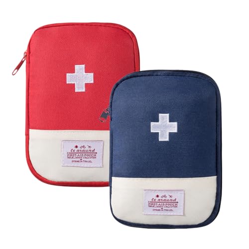 Mini Botiquín de Primeros Auxilios, 2 Pcs Bolsa de Medicina de Viaje, Botiquín de Primeros Auxilios, Mini Kit de Supervivencia Bolsa Médico, Mini Bolsa de Medicina de Mano