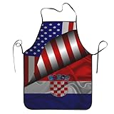 Amerikanische Flagge Kroatien Kroatische Flagge Unisex Latzschürze Robuste Schürzen Lange Bänder Kochschürze Für Backen Gartenarbeit Basteln