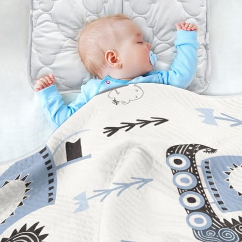 Image of Qilmy Viking Ships Baby Blanket for Boys Girls Kids with Soft Cotton, Cute Cozy Warm Nursery Receiving Swaddle Blanket for Toddler Infant Crib, 30 x 40 Inch