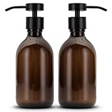 Koffs Design Glas Seifenspender für Badezimmer und Küche - Flüssigseifenspender aus Braunglas –...