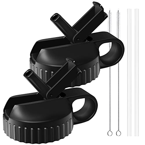 The Mass Wide Mouth Straw Lid Compatibility Most Sports Water Bottle (Black)