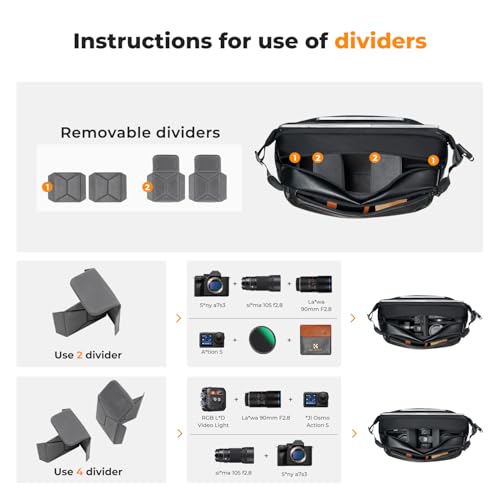 Image of K&F CONCEPT Camera Sling Bag Crossbody Bag Waterproof Camera Shoulder Backpack DSLR /SLR /Mirrorless Camera Case