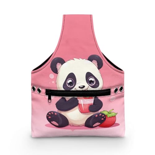 Image of Panda Yarn Bags for Crocheting on the Go Strawberry Crochet Hook Organizer Knitting Bags nad Totes,Holding Yarn Crochet Hook Needles,Small
