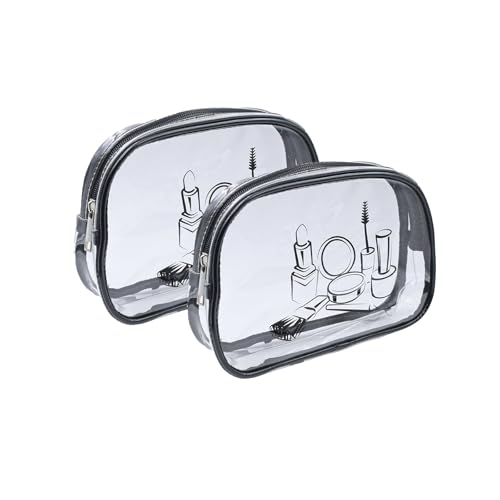 Neceser de viagem transparente, bolsa de maquilhagem portátil e impermeável, claro, 2 unidades, precisa, Claro, Neceser