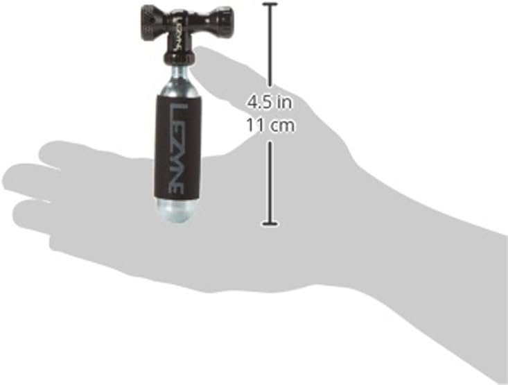 LEZYNE Control Drive CO2 Bike Tire Inflator - Presta & Schrader Compatible Aluminum CO2 Inflation Pump with Twist Control Valve - Fits Threaded Cartridges, Protective Neoprene Sleeve Included