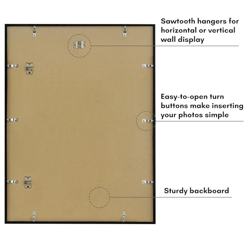 Image of Americanflat 20x26 Picture Frame with Polished Plexiglass - Streamline Collection - Thin Border Picture Frame for Wall Display - Hanging Hardware Included - Black