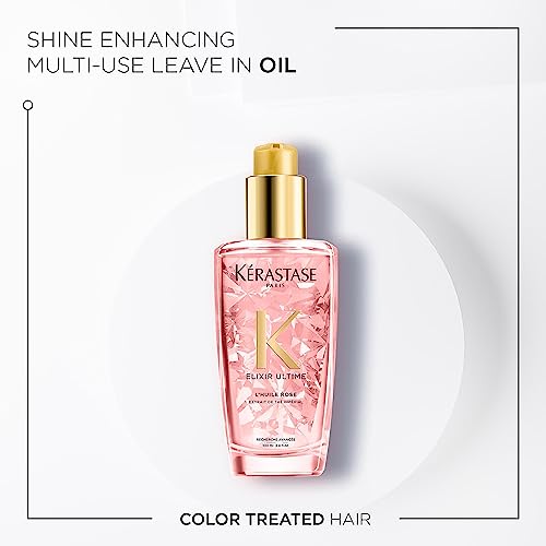 Kérastase Elixir Ultime, Hair Oil Shine-enhancing Nourishing Conditioning Treatment, For Coloured Hair, With 4 Precious Oils and Imperial Tea Extract, L'Huile Rose, 100 ml - Image 3