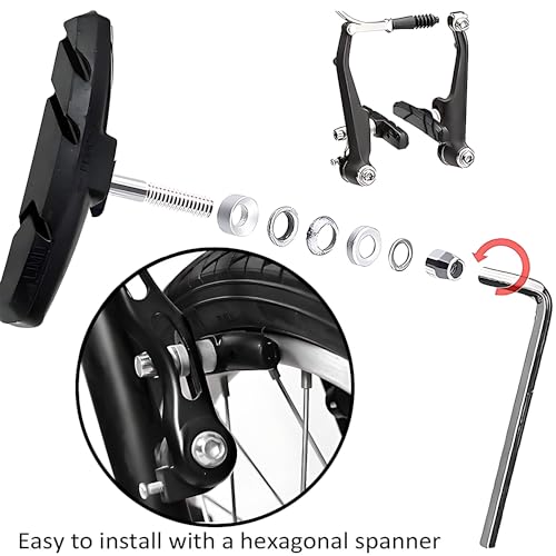 TUHDWJ 2 works V Bike Brake Pads, 70mm V Brake Blocks, Bicycle Brake Blocks Set including Hex Nuts and Spacer - Image 4