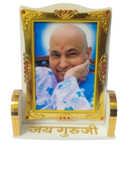 Image of Guru Ji CAR SWAROOP Dashboard Shukrana Guru Ji Home Decor,Office Table (Guruji Face) Desktop and Workplace (Off White)