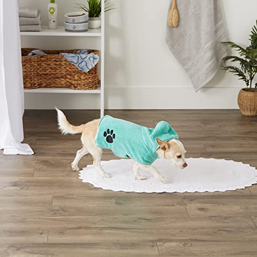 Bone-Dry-Pet-Robe-Collection-Embroidered-Absorbent-Microfiber-Bath-Robe-with-Adjustable-Closure-for-Dogs-Cats-X-Small-Aqua - Cucciolini Doodles   Bone-Dry-Pet-Robe-Collection-Embroidered-Absorbent-Microfiber-Bath-Robe-with-Adjustable-Closure-for-Dogs-Cats-X-Small-Aqua