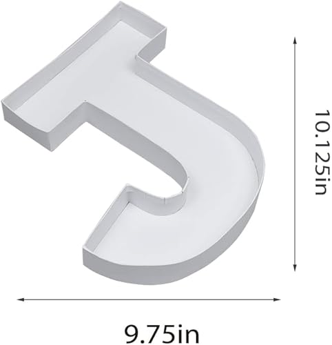 Miniatura 9 de Caja de cartón en forma de D de 10 pulgadas con forma de letra maché para dulces de chocolate (blanco, D)