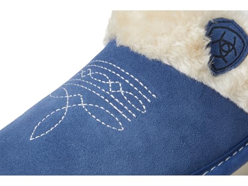 Image of ARIAT Women's Jackie Square Toe Warm Soft Genuine Suede Leather Indoor Outdoor Slippers with Plush Collar