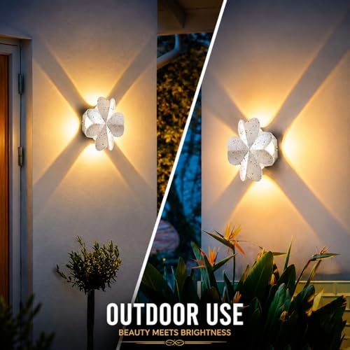 Image of Gesto 8W Waterproof Led Wall Light for Home Decoration - Up Down 4-Way LED Wall Lamp | IP65 Outdoor Fancy Wall Lights for Balcony,Gate,Elevation,Garden,Patio | Decorative Wall Mount Light -Pack of 2